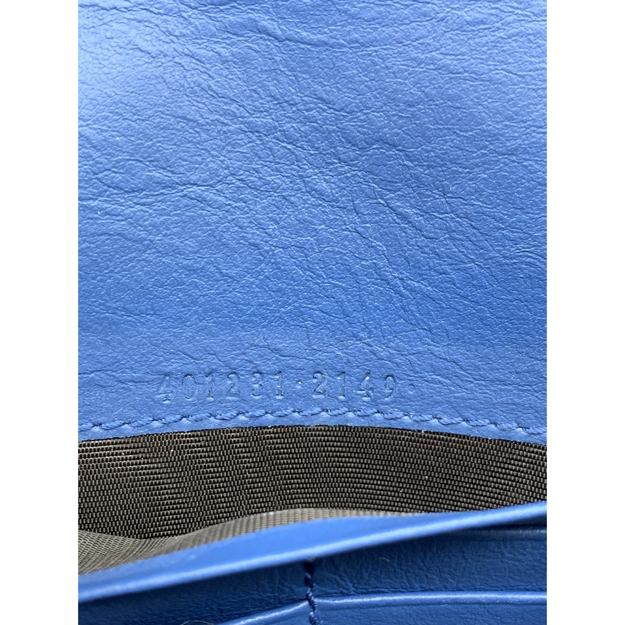 Gucci Chain Wallet Dionysus Mini Blue Suede Leather Cross Body Bag