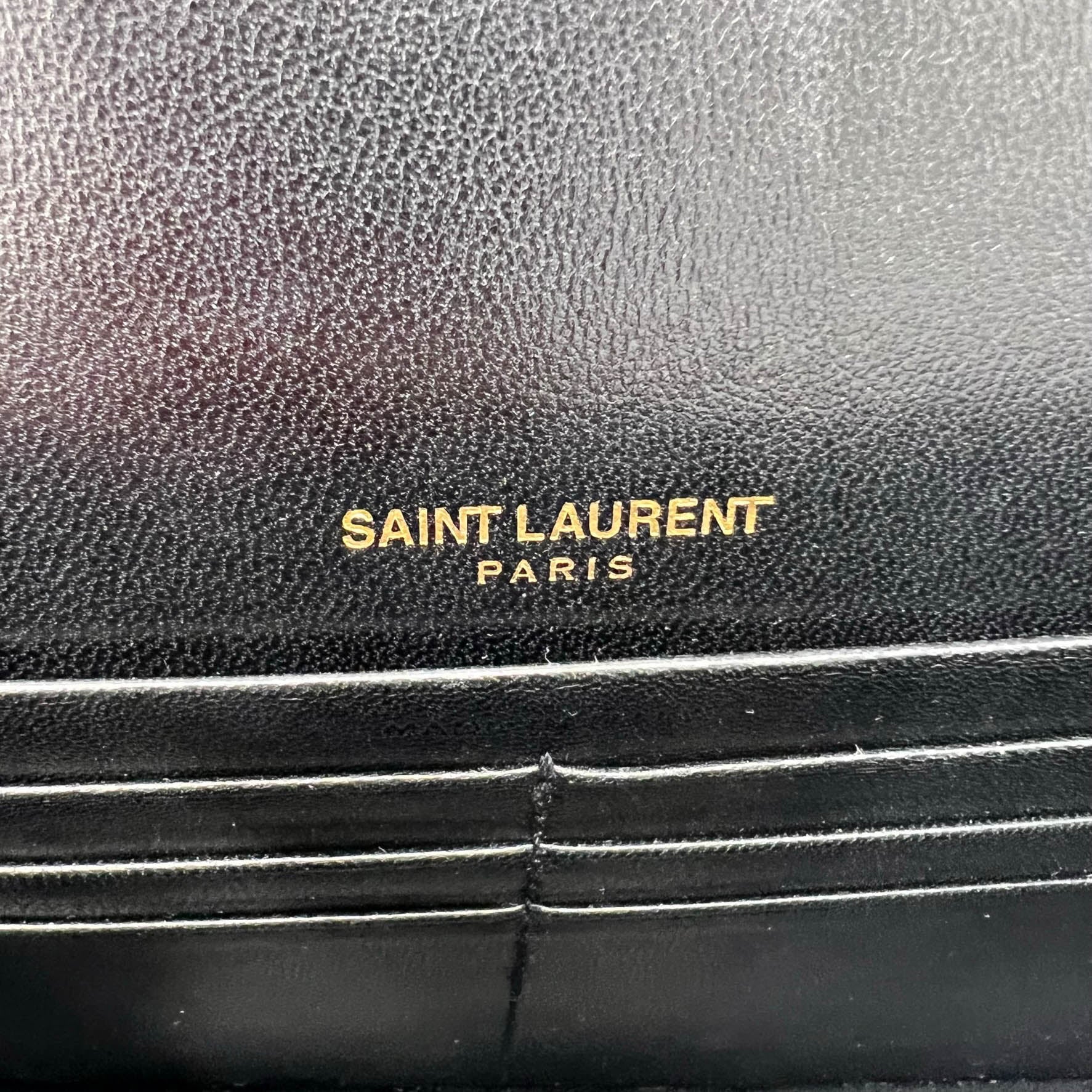 Saint Laurent Monogram Kate Chain Wallet New Chain Glitter Tassel Red Leather