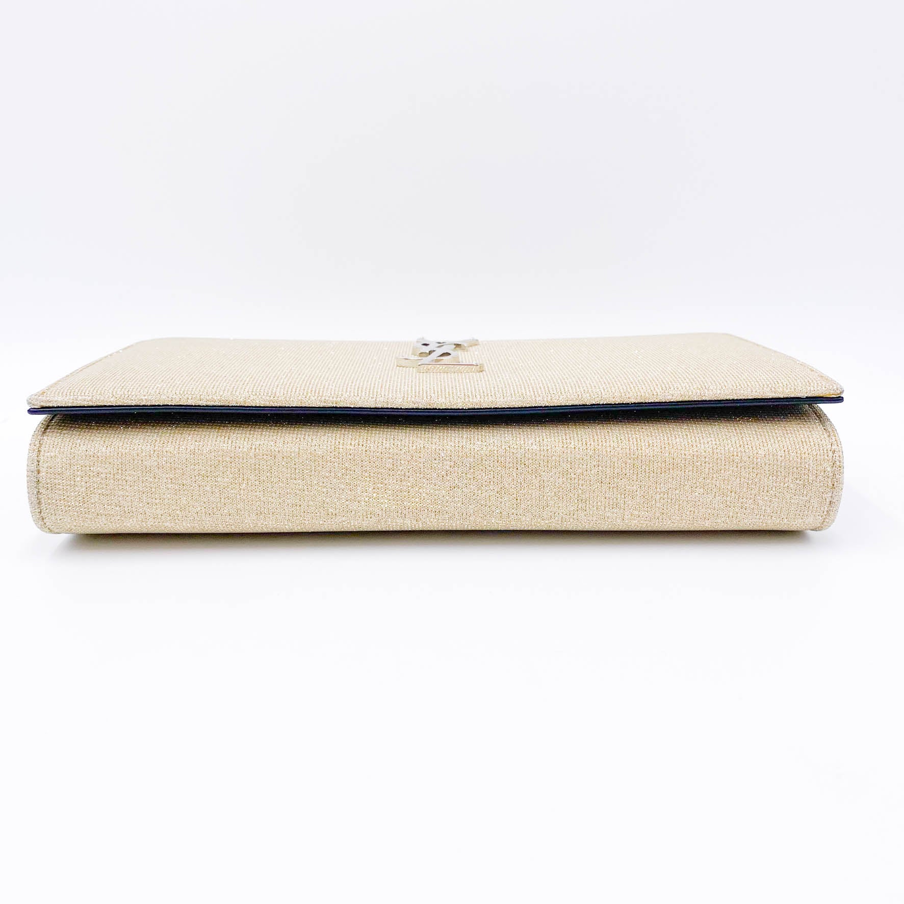 Saint Laurent Monogram Kate Chain Wallet Medium WOC Sparkle Gold