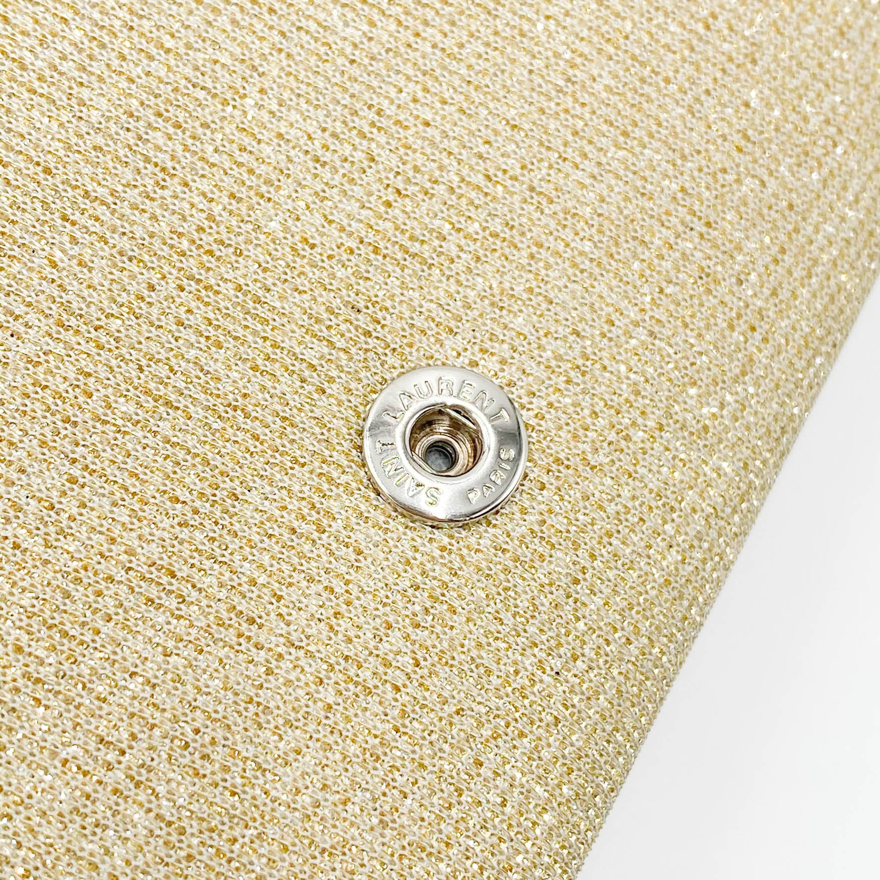 Saint Laurent Monogram Kate Chain Wallet Medium WOC Sparkle Gold