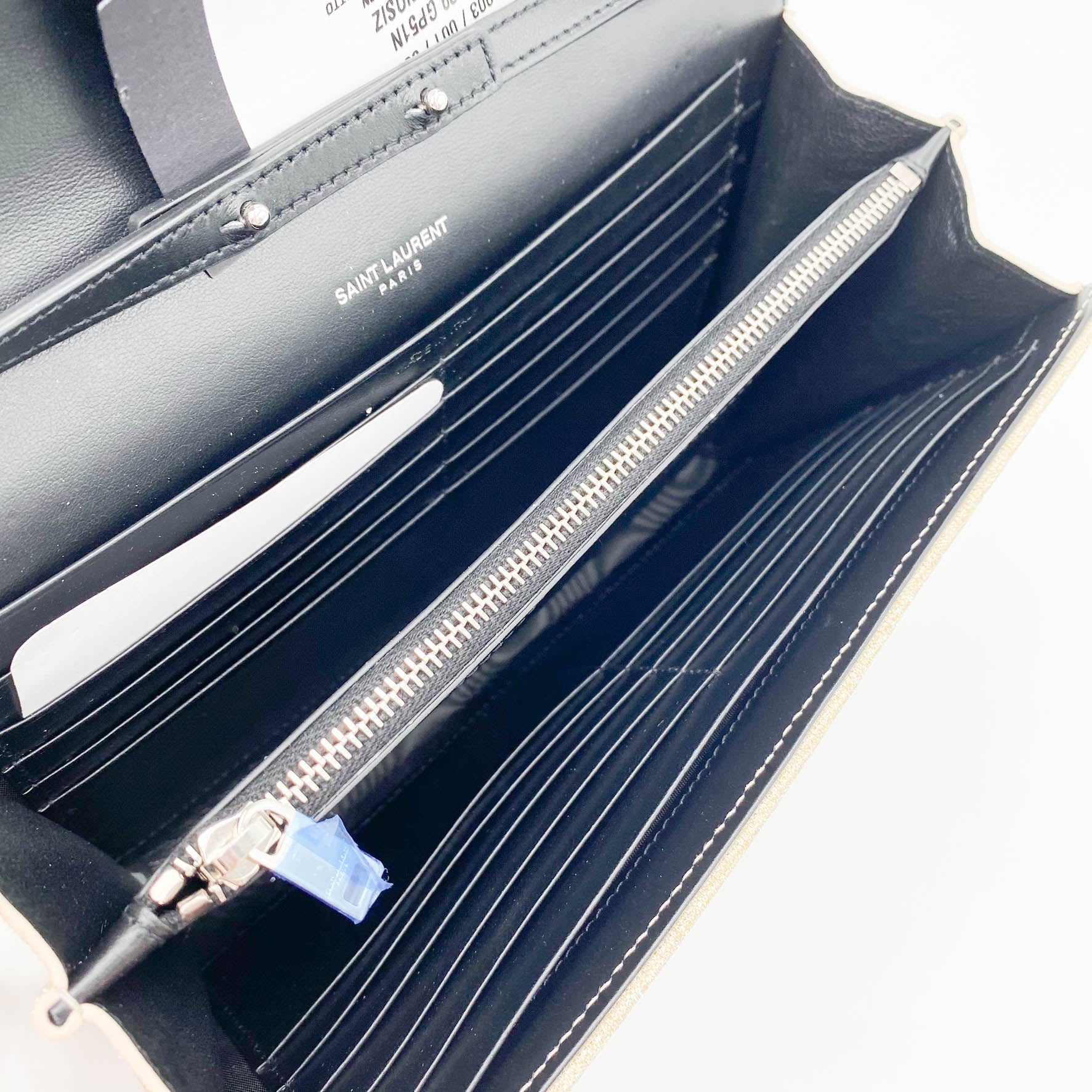 Saint Laurent Monogram Kate Chain Wallet Medium WOC Sparkle Gold