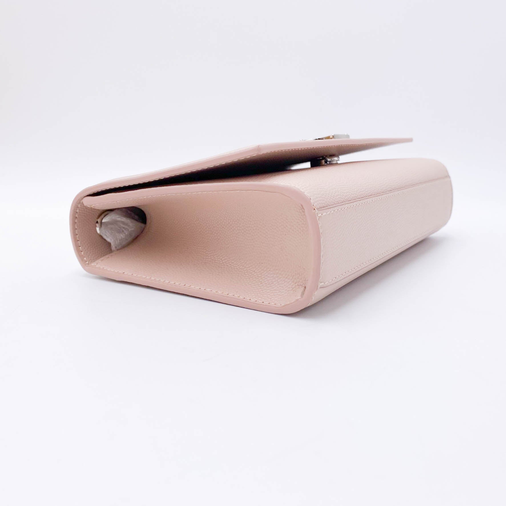 Saint Laurent Monogram Kate Grain De Poudre Small Pink Leather Shoulder Bag