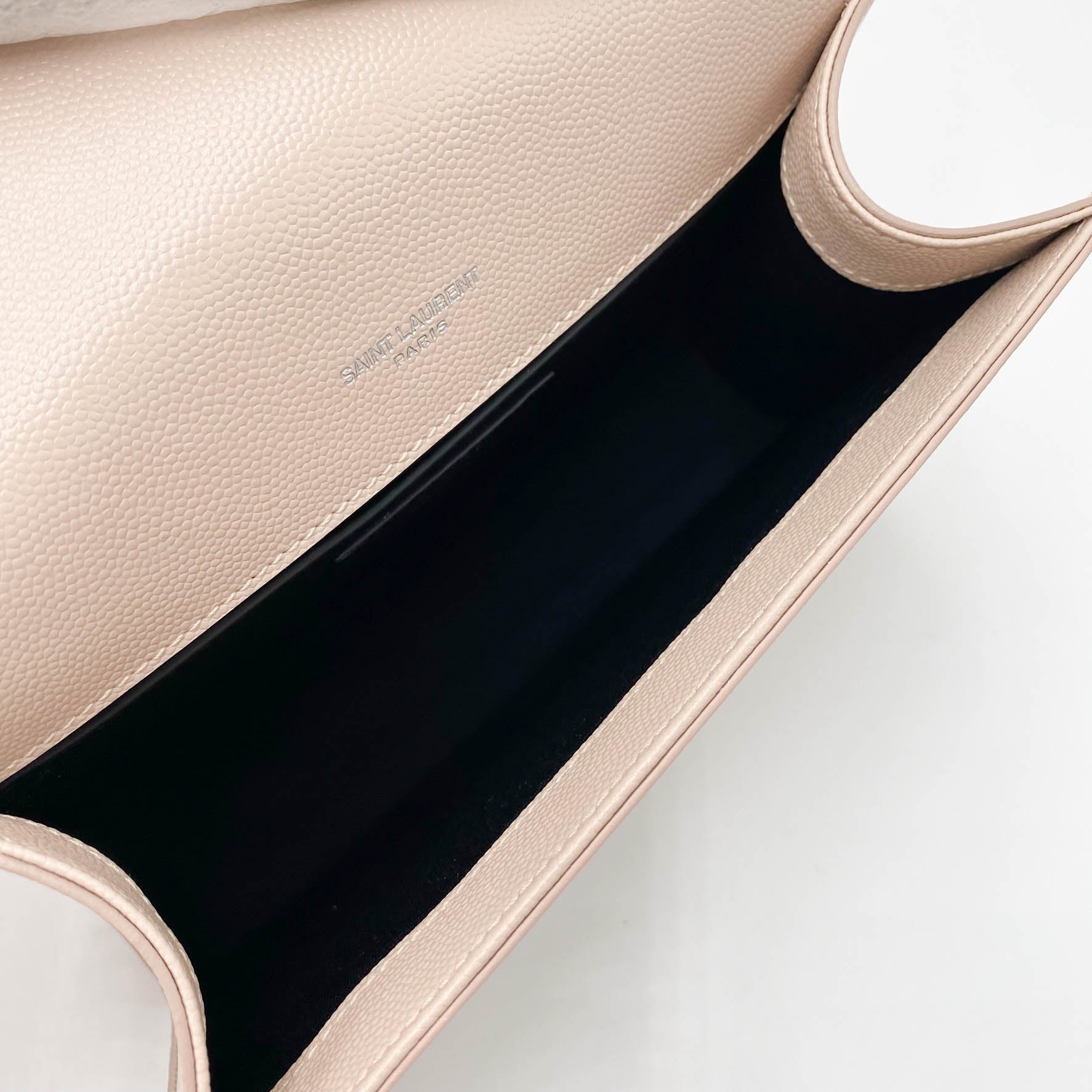 Saint Laurent Monogram Kate Grain De Poudre Small Pink Leather Shoulder Bag