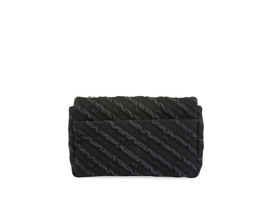 Balenciaga Bb Chain Wallet Destroyed Blue Denim Cross Body Bag