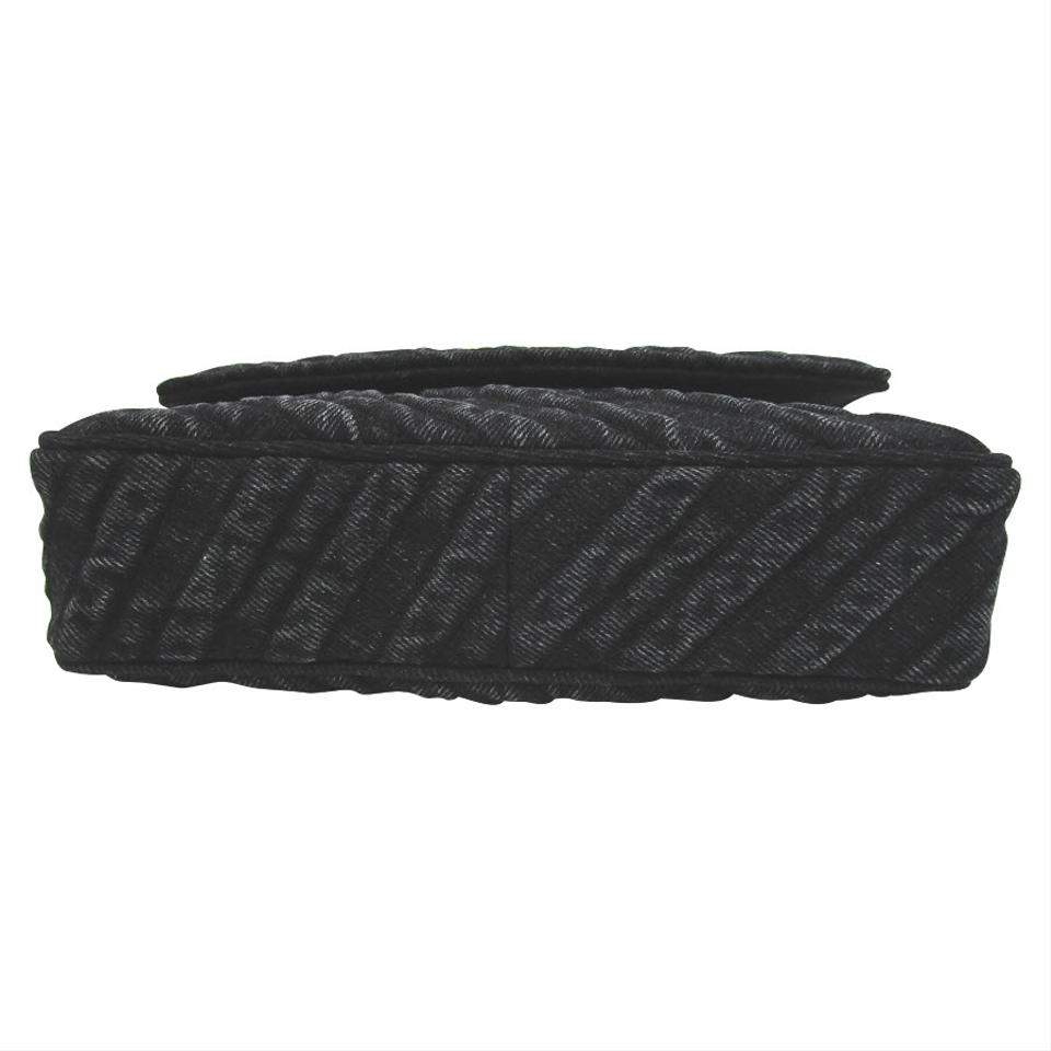 Balenciaga Bb Chain Wallet Destroyed Blue Denim Cross Body Bag