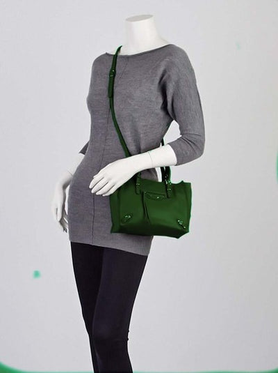 Balenciaga Papier Mini A4 Zip Around Vert Kaki Green Leather Shoulder Bag