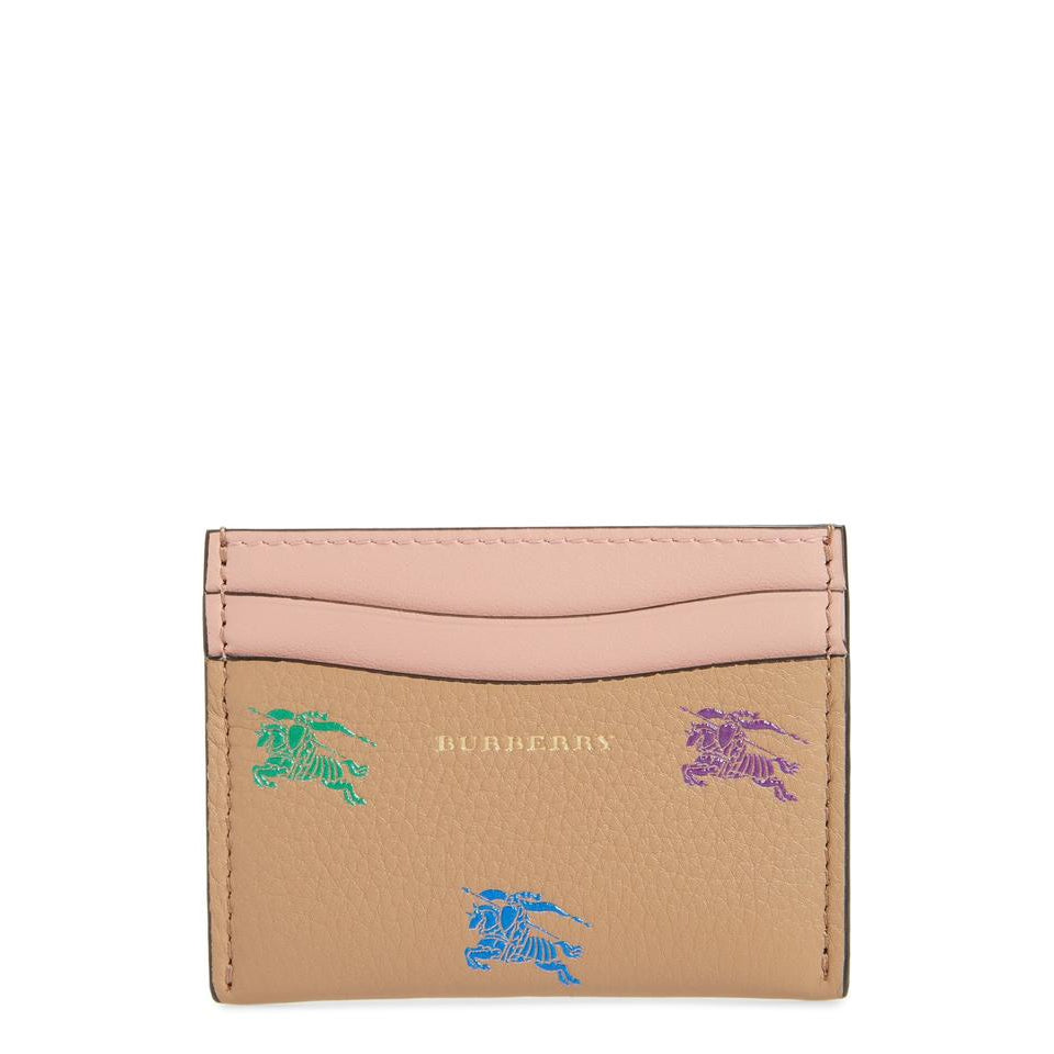 Burberry Beige Sandon 3d Horse Card Case Light Camel Wallet