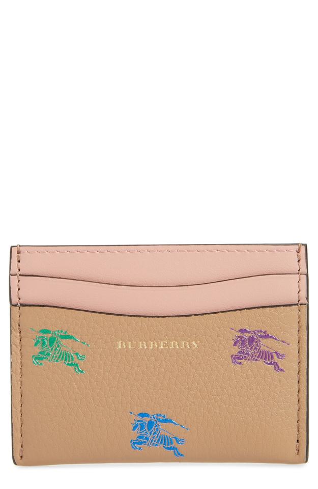 Burberry Beige Sandon 3d Horse Card Case Light Camel Wallet
