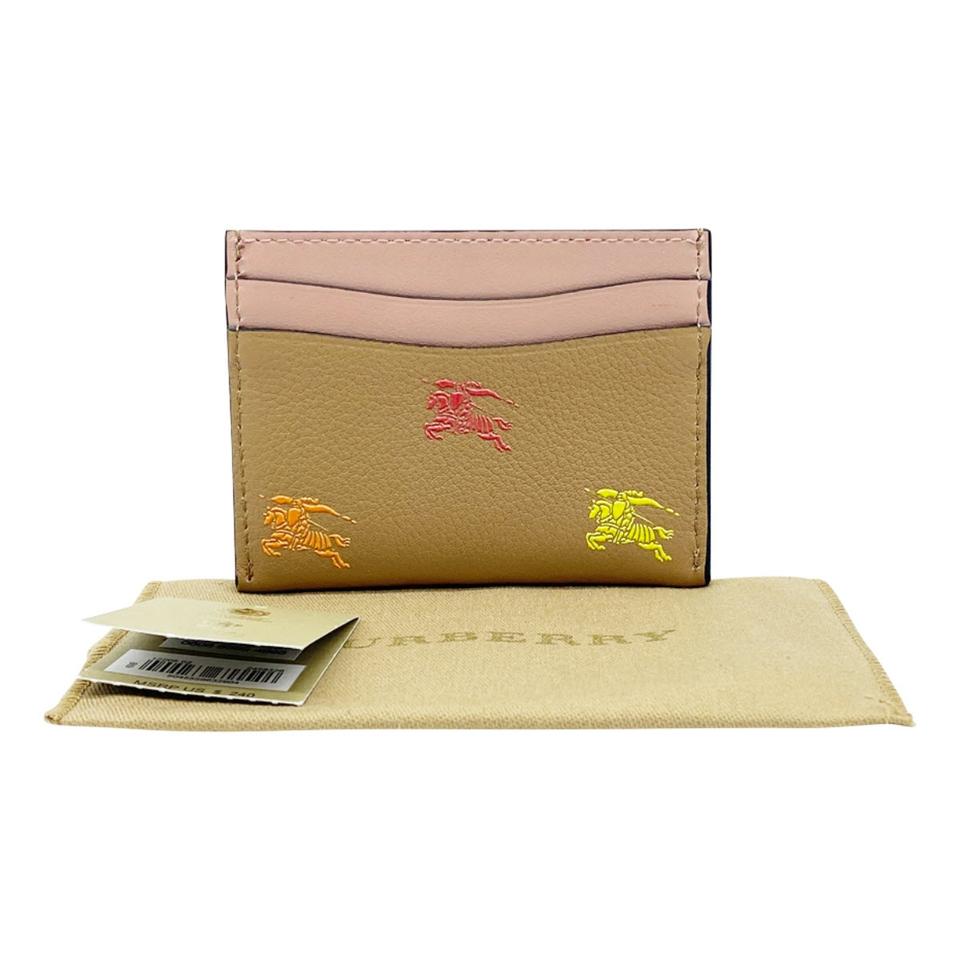 Burberry Beige Sandon 3d Horse Card Case Light Camel Wallet