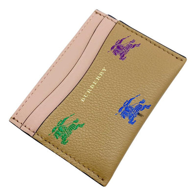 Burberry Beige Sandon 3d Horse Card Case Light Camel Wallet
