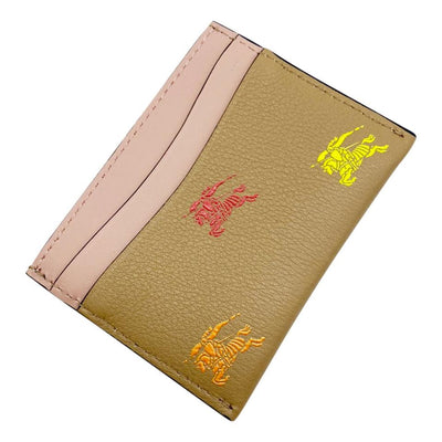 Burberry Beige Sandon 3d Horse Card Case Light Camel Wallet