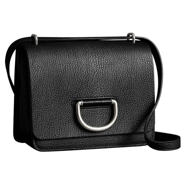 Burberry Crossbody Small D-ring Black Leather Shoulder Bag - MyDesignerly