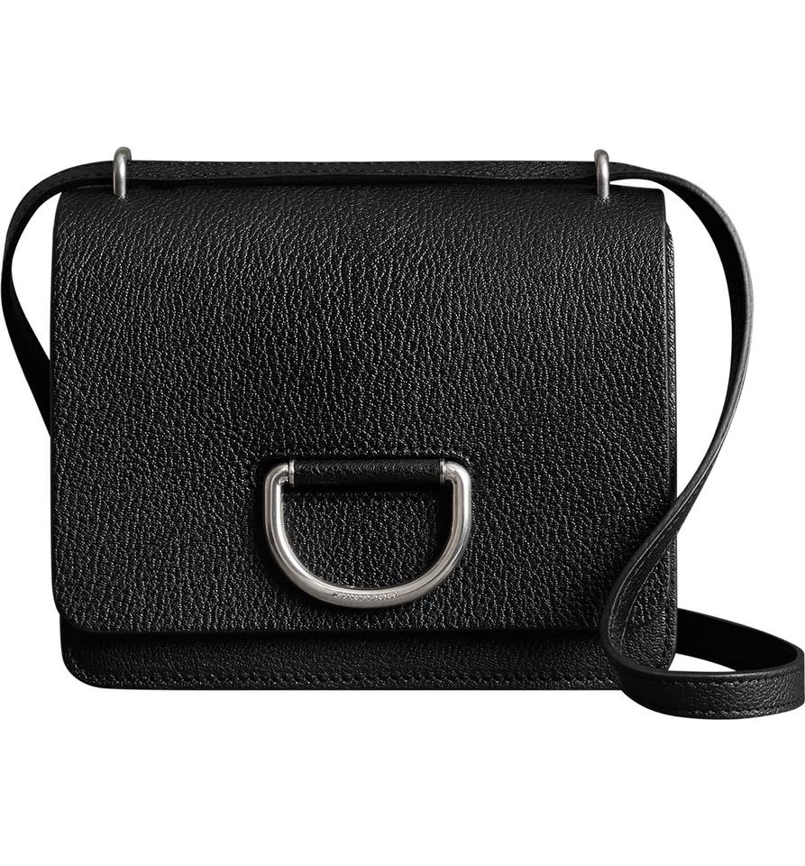Burberry Black Leather Hayes D-Ring Chain Small Shoulder Bag at 1stDibs