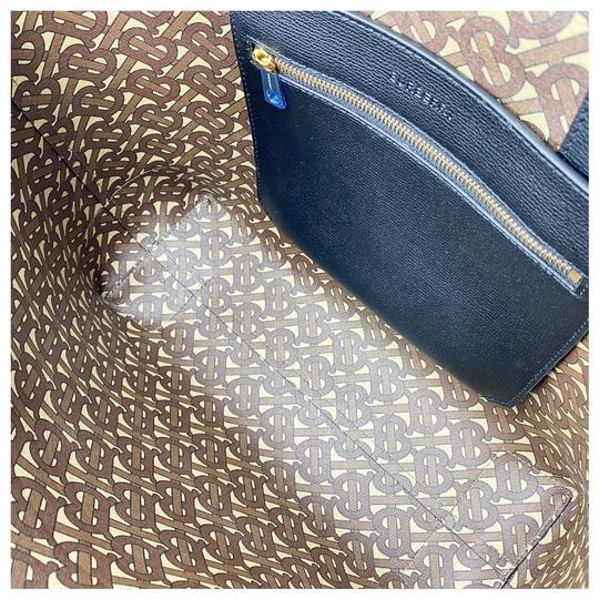 Burberry Embossed Monogram Black Leather Tote