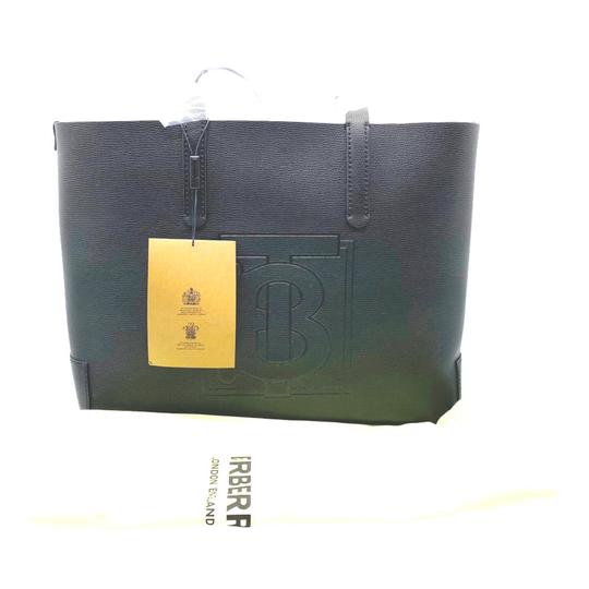 Burberry Embossed Monogram Black Leather Tote