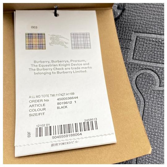 Burberry Embossed Monogram Black Leather Tote