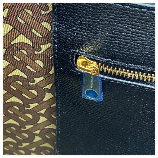 Burberry Embossed Monogram Black Leather Tote
