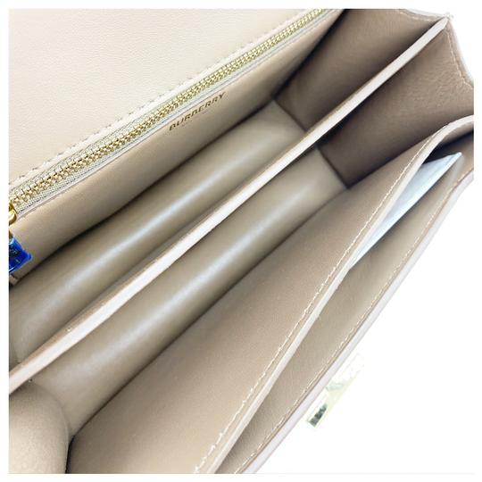 Burberry London Tb Pieced Monogram Beige Leather Shoulder Bag