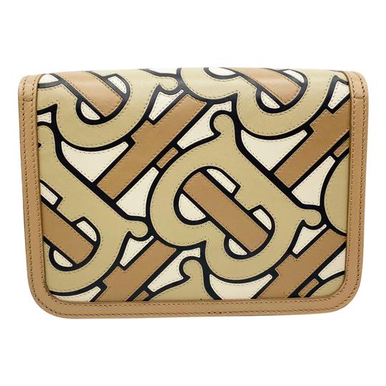 Burberry London Tb Pieced Monogram Beige Leather Shoulder Bag