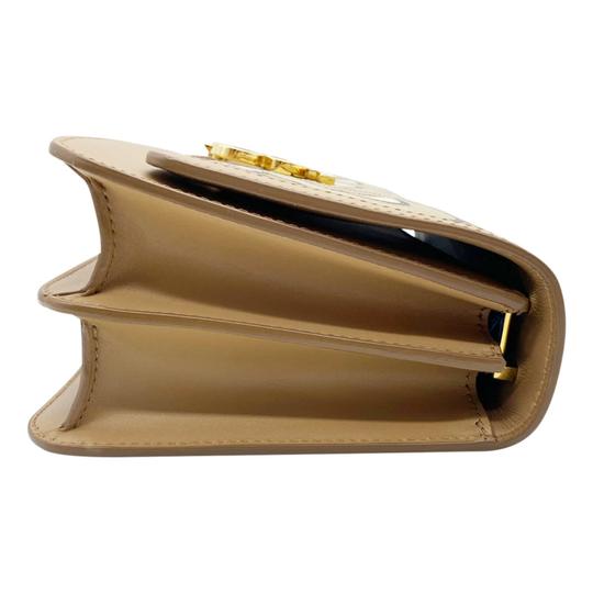 Burberry London Tb Pieced Monogram Beige Leather Shoulder Bag