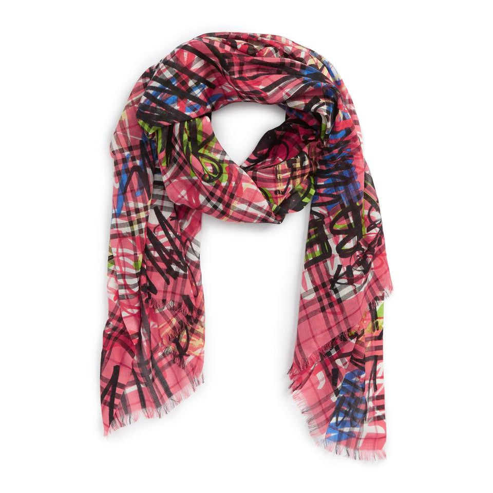Burberry Pink Vintage Check Wool Silk Oblong Blossom Scarf/Wrap