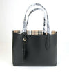 Burberry Reversible Small Lavenby House Check Black Leather Tote