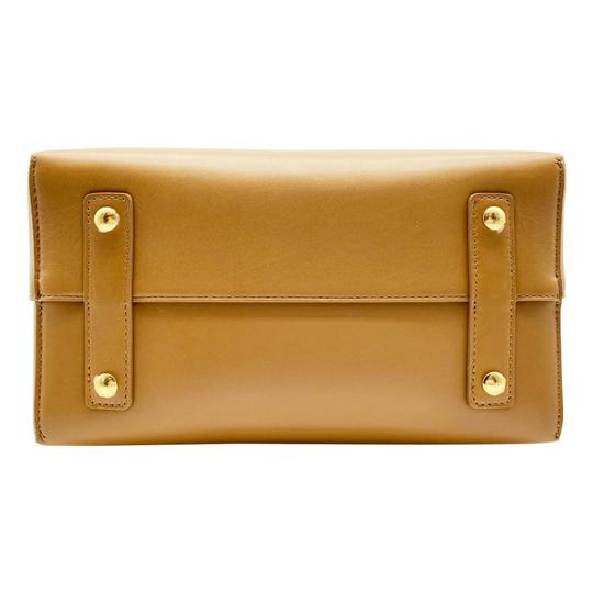 Burberry Small Belt Colorblock Satchel Brown Leather Tote