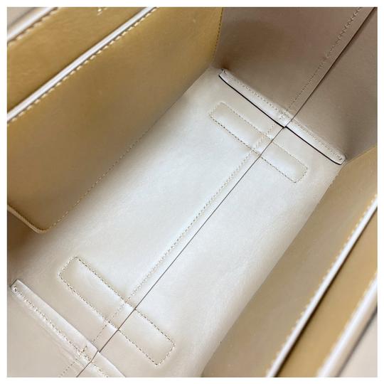 Burberry Small Belt Colorblock Satchel Brown Leather Tote