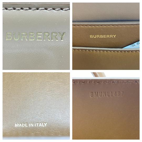 Burberry Small Belt Colorblock Satchel Brown Leather Tote