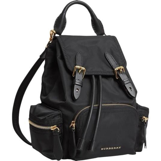 burberry men's rucksack leather- trim nylon backpack Burberry Small Rucksack Technical & Leather Black Nylon Backpack
