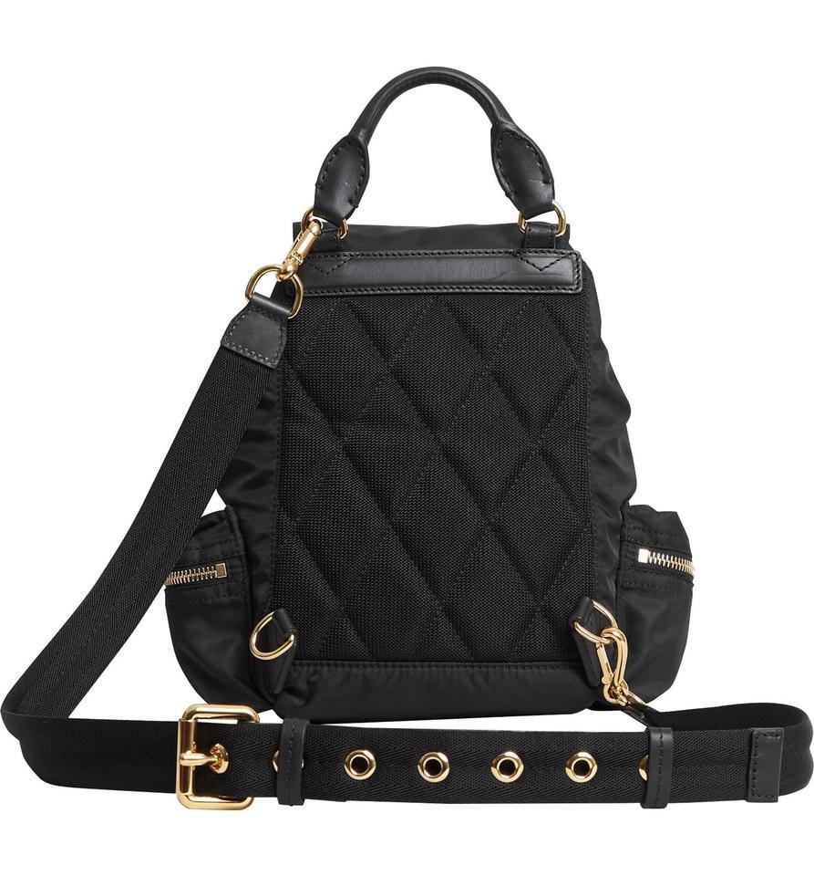 burberry mini backpack purse Burberry Small Rucksack Technical & Leather Black Nylon Backpack