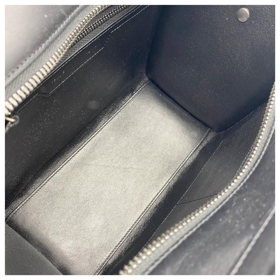 Celine Luggage Grained Calfskin Tri-color Micro Multicolor Black Leather Tote