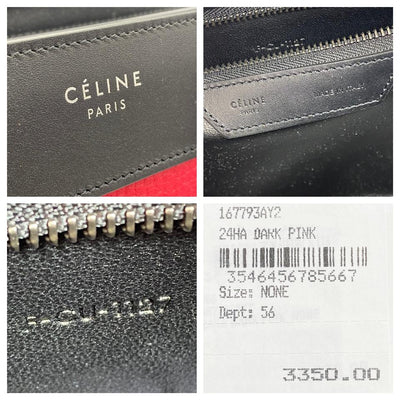 Celine Luggage Grained Calfskin Tri-color Micro Multicolor Black Leather Tote