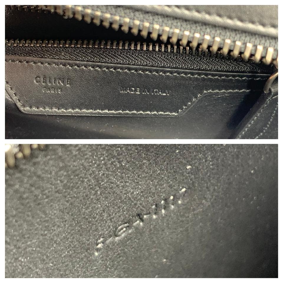 Celine Céline Luggage Smooth Calfskin Tri-color Micro Multicolor Bull Black Leather Tote