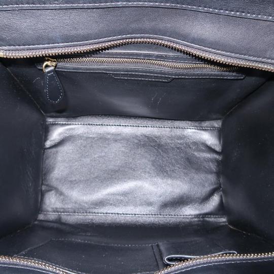 Celine Luggage Smooth Suede Mini Burgundy Rust Tricolor Calfskin Leather Tote