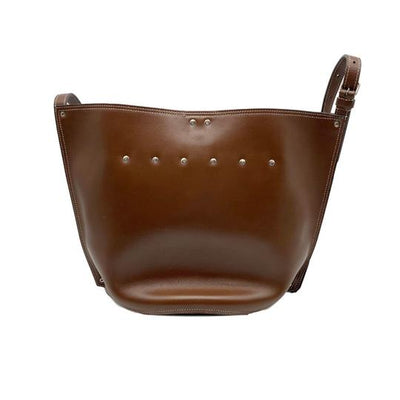 Celine Tote with Drops and Bucket Shiny Studs Small Brown Calfskin Leather Cross Body Bag