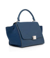 Céline Trapeze Small Grained Petrol Blue Leather Shoulder Bag