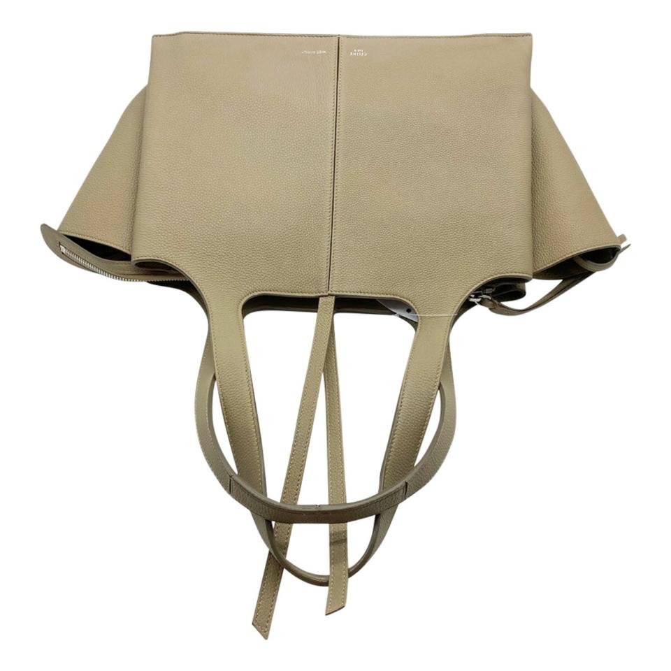 Céline Tri-Fold Baby Grained Calfskin Small Beige Leather Tote