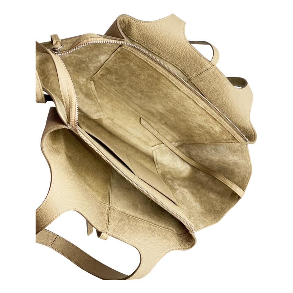 Céline Tri-Fold Baby Grained Calfskin Small Beige Leather Tote