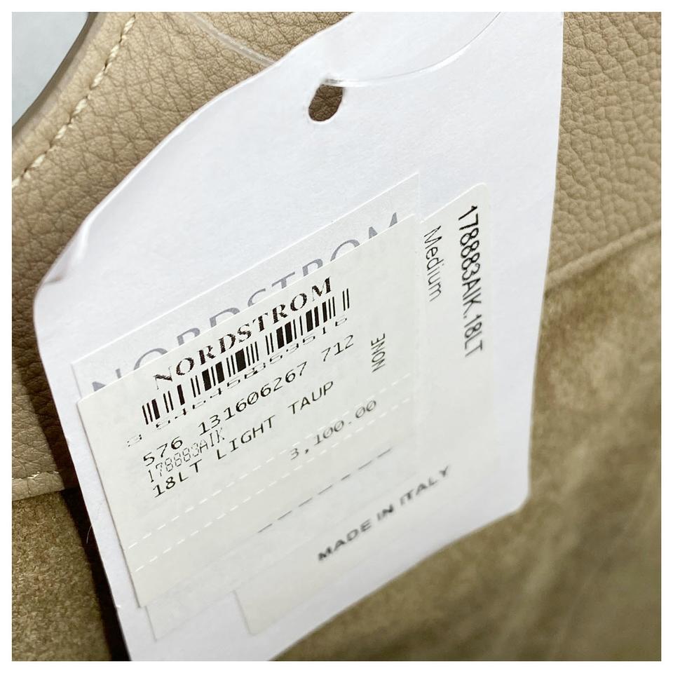 Céline Tri-Fold Grained Calfskin Medium Beige Leather Shoulder Bag