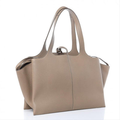 Céline Tri-Fold Grained Calfskin Medium Beige Leather Shoulder Bag