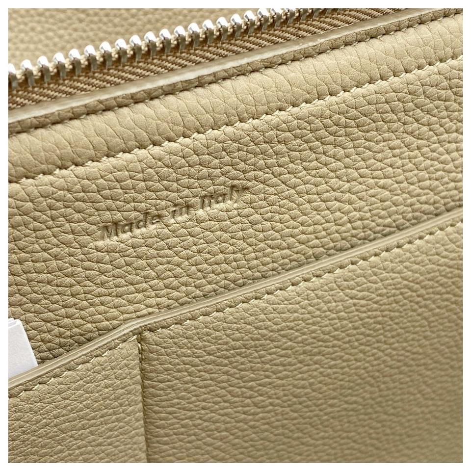 Céline Tri-Fold Grained Calfskin Medium Beige Leather Shoulder Bag