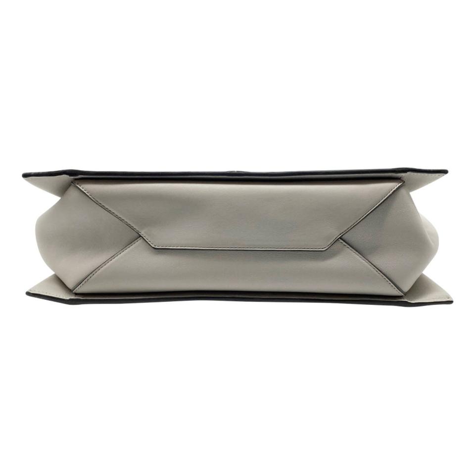 Céline Tri-Fold Smooth Calfskin Medium Grey Leather Shoulder Bag