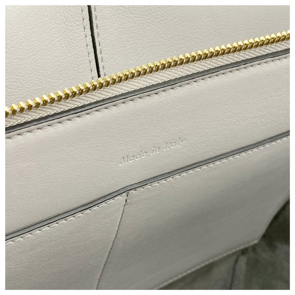 Céline Tri-Fold Smooth Calfskin Medium Grey Leather Shoulder Bag