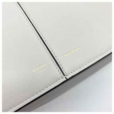 Céline Tri-Fold Smooth Calfskin Medium Grey Leather Shoulder Bag