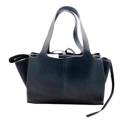 Céline Tri-Fold Medium Baby Grained Black Leather Shoulder Bag