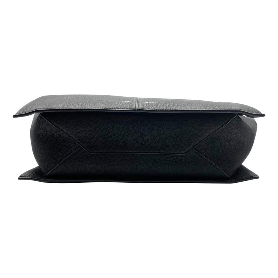 Céline Tri-Fold Medium Baby Grained Black Leather Shoulder Bag