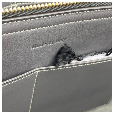 Celine Céline Tri-Fold Medium Baby Grained Anthracite Grey Leather Shoulder Bag
