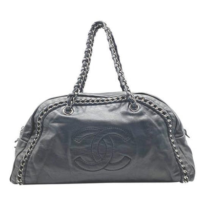 Chanel Bowling Smooth Calfskin Large Luxe Ligne Bowler Black Leather Shoulder Bag