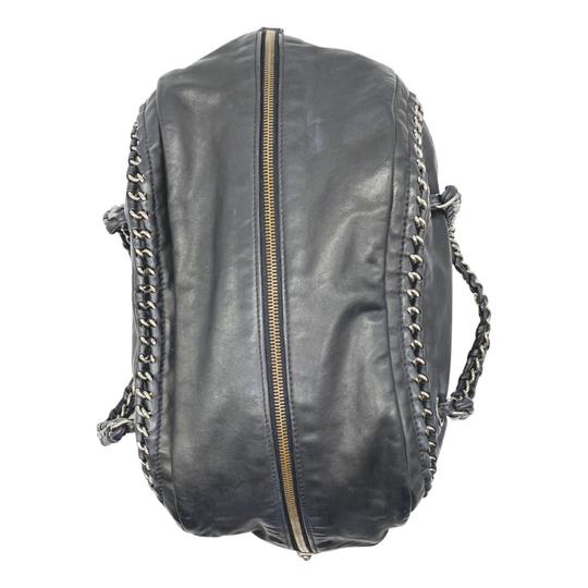 Chanel Bowling Smooth Calfskin Large Luxe Ligne Bowler Black Leather Shoulder Bag